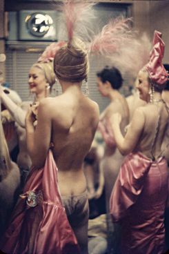 Showgirls backstage at the Latin Quarter Nightclub in New York City,1958.