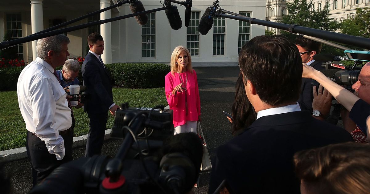 White House Adviser Kellyanne Conway Speaks To The Press At The White House