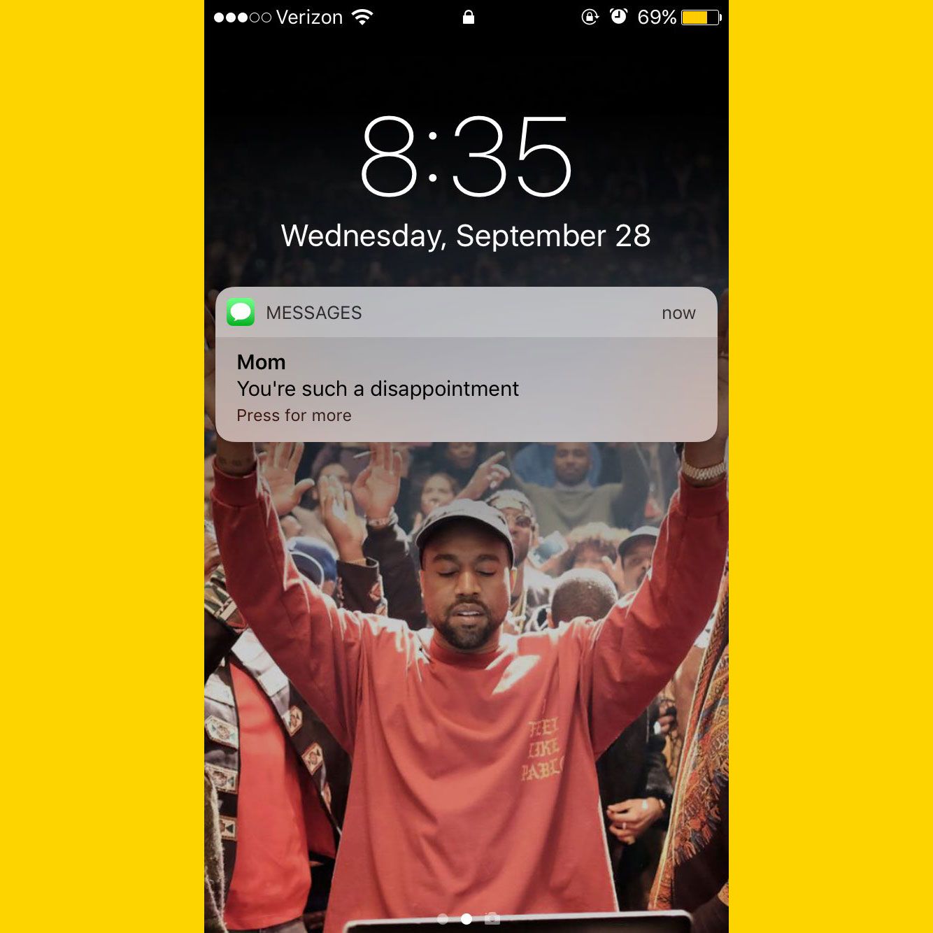 Kanye West Makes Perfect iPhone Lock Screen