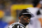 EAST RUTHERFORD, NJ - AUGUST 21: Plaxico Burress #17 of the New York Jets looks on against the Cincinnati Bengals during their preseason game on August 21, 2011 at the New Meadowlands Stadium in East Rutherford, New Jersey. (Photo by Patrick McDermott/Getty Images)