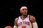 Carmelo Anthony #7 of the New York Knicks dribbles against the Charlotte Bobcats at Madison Square Garden on January 9, 2012 in New York City