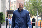 Lamar Odom walks to lunch in the Meatpacking District on April 21, 2012 in New York City, New York.