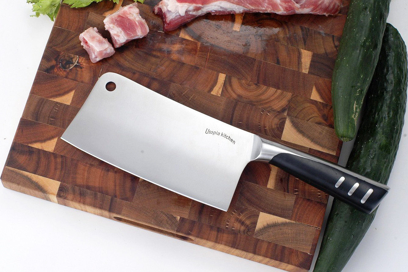 stainless steel butcher knife