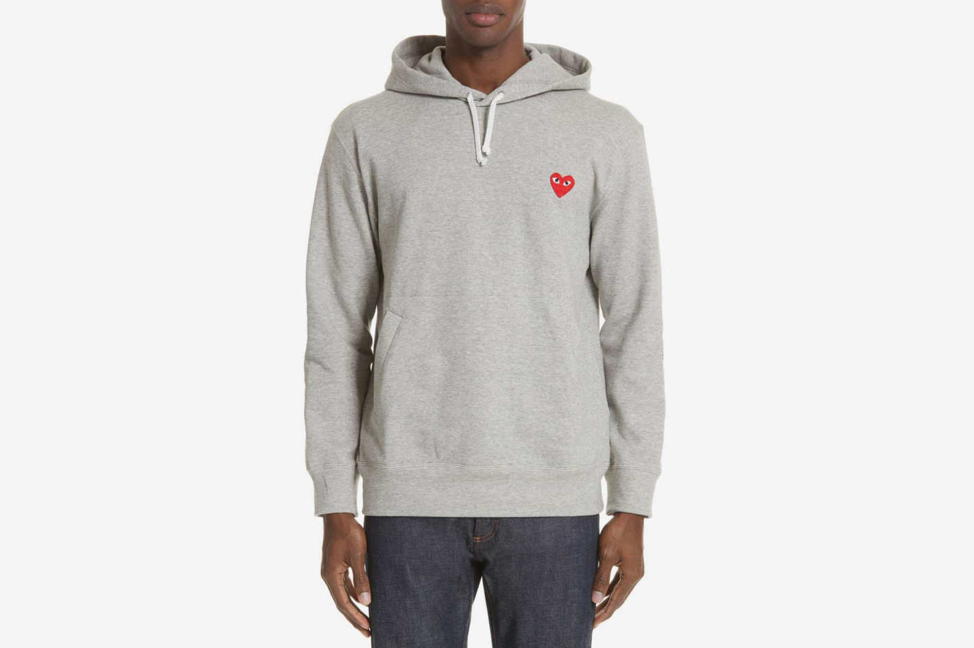 comme de garcon grey hoodie