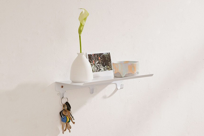Multi-Hook Wall Shelf