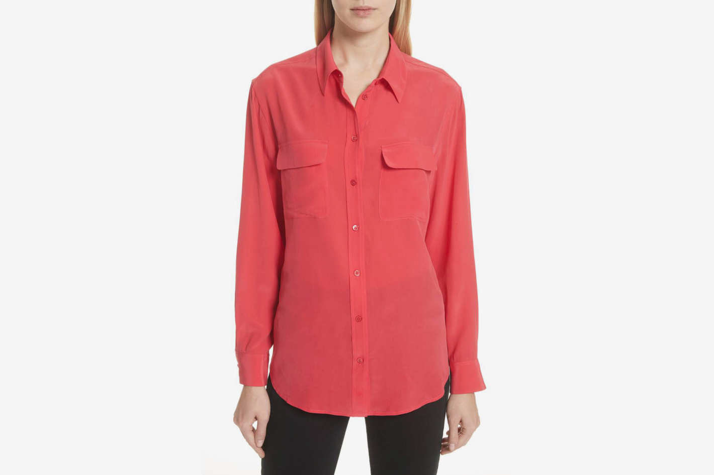 everlane silk short sleeve square shirt