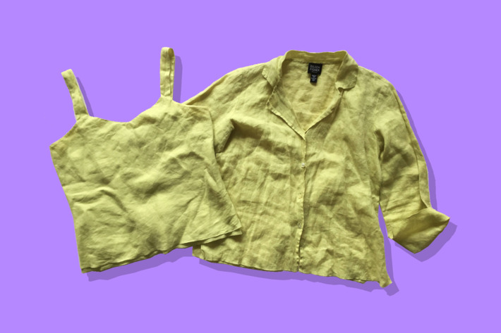A linen Eileen fisher jacket and tank set.