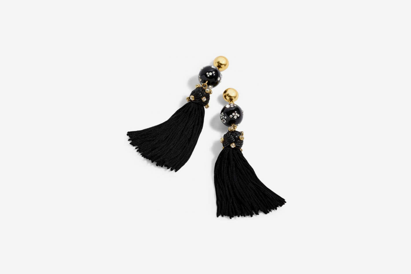 J. Crew Crystal Studded Bead & Tassel Earrings