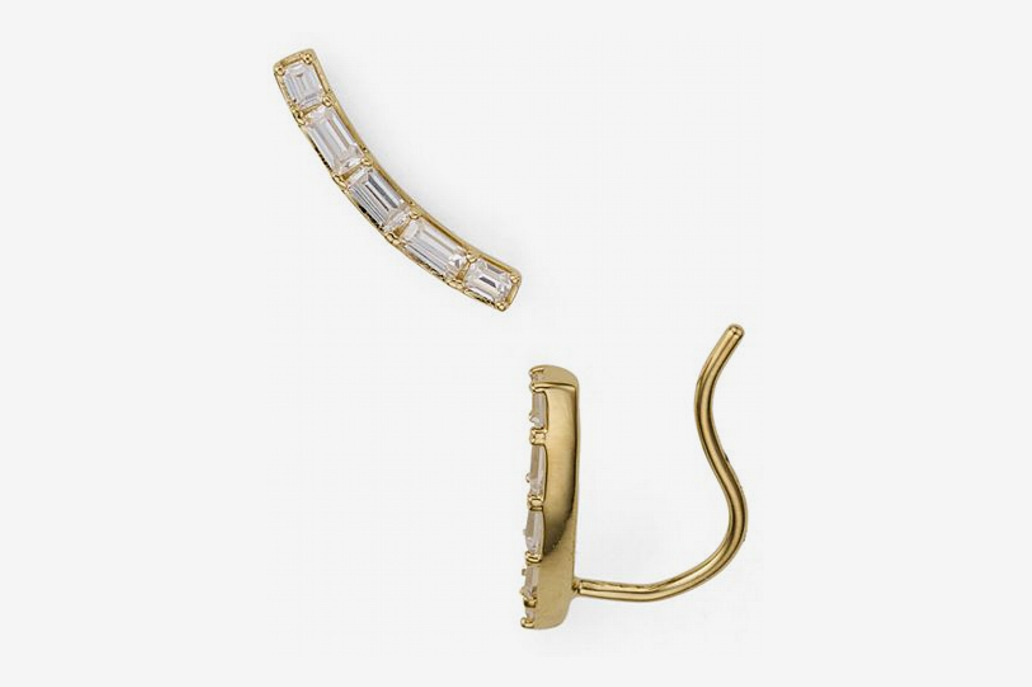 Nadri Gris Threader Ear Crawler Earrings