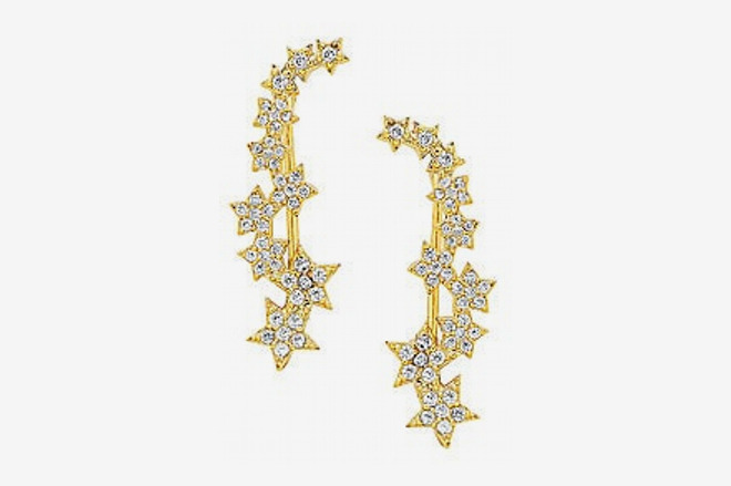 Sterling Forever Star Crystal Crawler Earrings