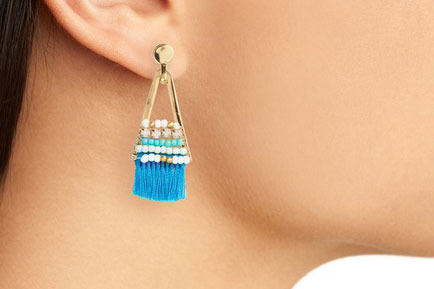 Rebecca Minkoff Geo Tassel Chandelier Earrings