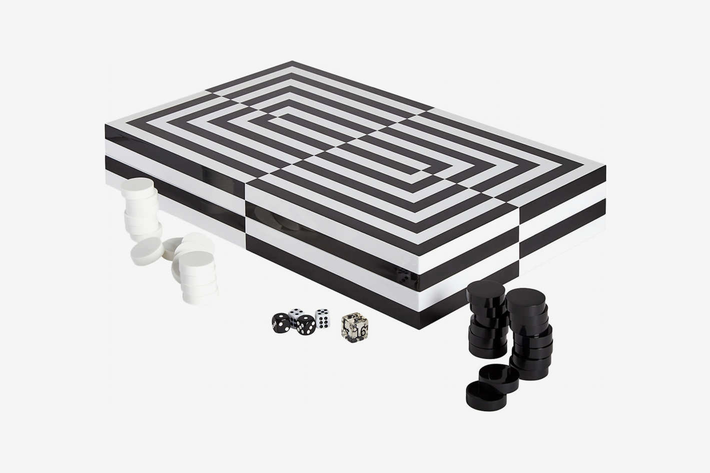 Jonathan Adler Optical Art Lacquered Backgammon Set