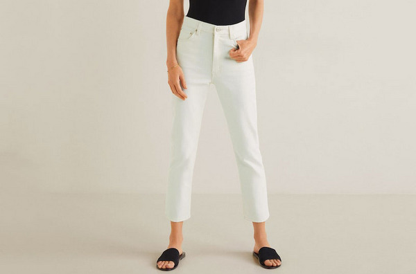 mango mom jeans white