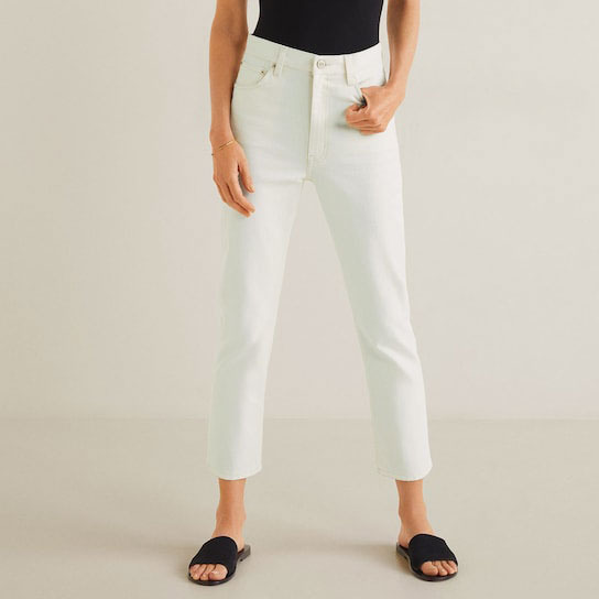 mango mom jeans white