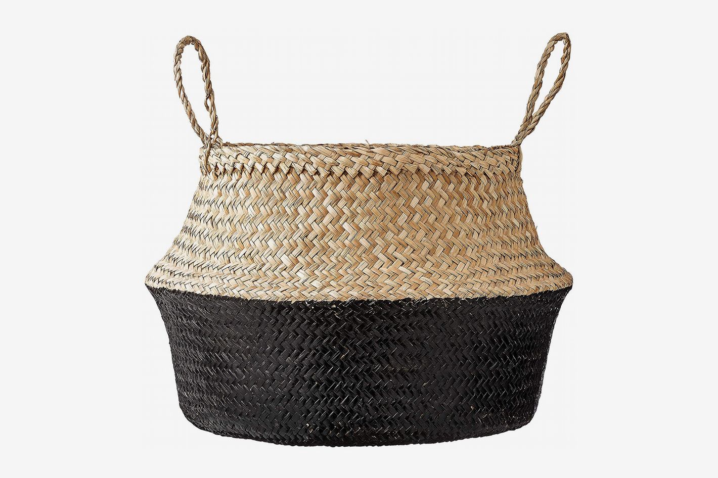 Bloomingville Round Natural Seagrass Basket with Handles