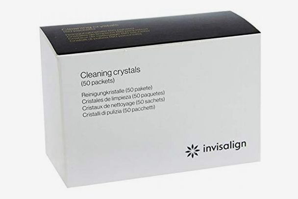 Invisalign cleaning glasses for aligners and tanks.