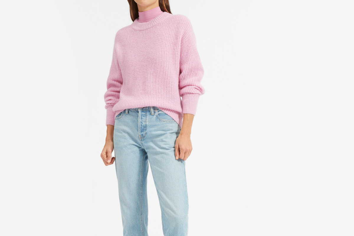 Everlane - Pull oversize à col ras du cou en mélange d'alpaga