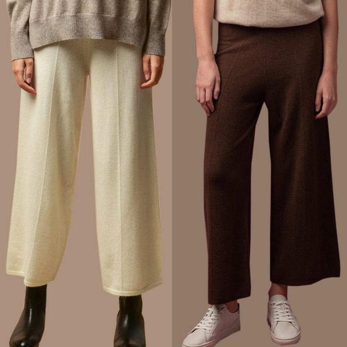 white cashmere pants