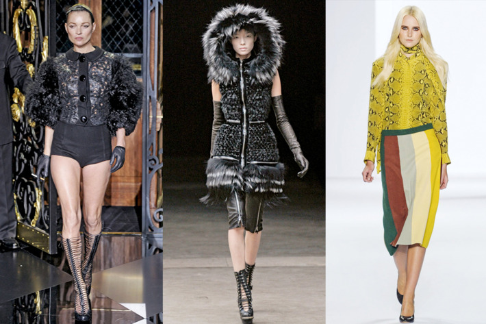 From left: Louis Vuitton, Alexander McQueen, Chloé