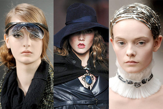From left: detail shots from Chanel, Christian Dior, and Alexander McQueen.