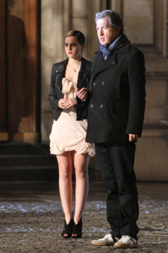 Emma Watson on the Lancôme set.