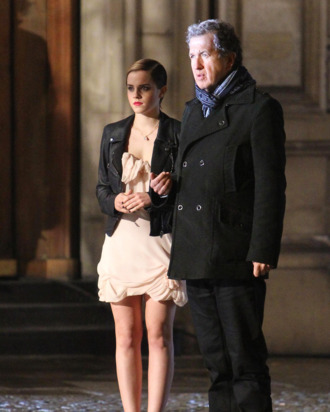 Emma Watson on the Lancôme set.
