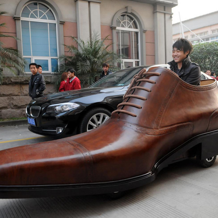 Here Is a Car Made Out of a Giant Leather Shoe