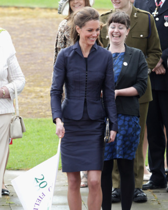 Kate in her Amanda Wakeley outfit yesterday.