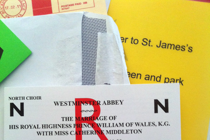 A real live royal wedding ticket!