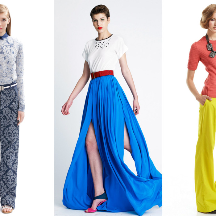 From left: new resort looks from Marc Jacobs, Yigal Azrouël, and Lela Rose.