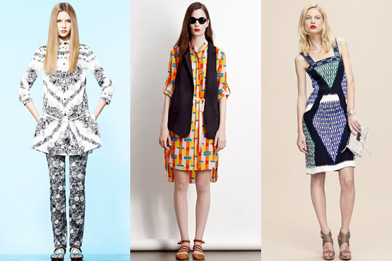 From left: new resort looks from Thakoon, Adam, and Derek Lam.