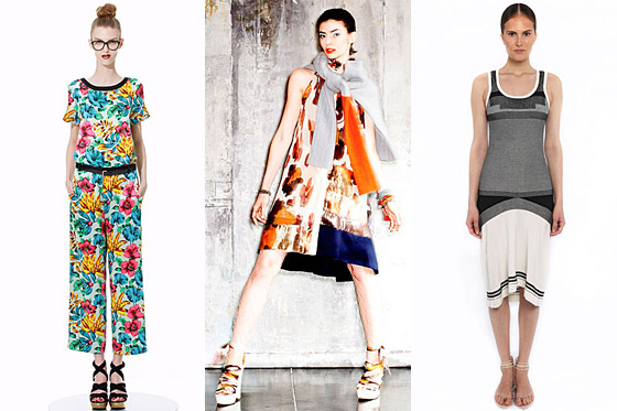 From left: new resort looks from Marc by Marc Jacobs, Chris Benz, and Ohne Titel.