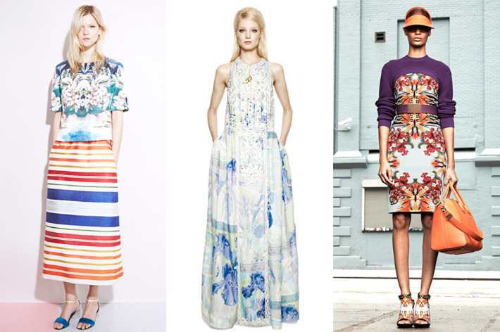 From left: new resort looks from Stella McCartney, Emilio Pucci, and Givenchy.