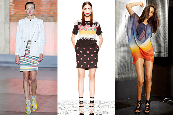 From left: new resort looks from Band of Outsiders, Prabal Gurung, and Nicole Miller.