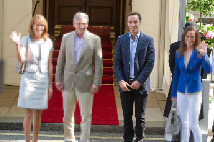 James, too, can shine, even when Pippa is standing next to him and obviously hung over the day after the royal wedding.