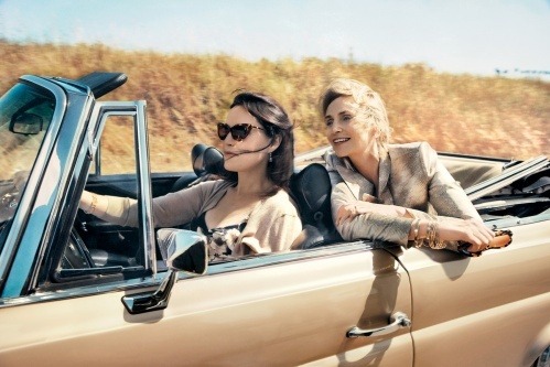 Lara Embry and Jane Lynch in this month's <em>Vogue</em>.