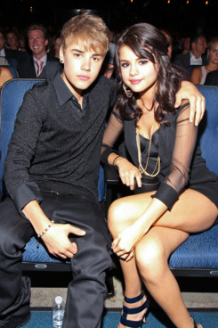 Justin Bieber and Selena Gomez, both presumably smelling lovely.