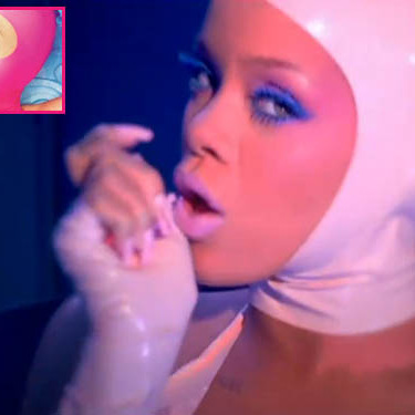 Rihanna with David LaChapelle's picture.