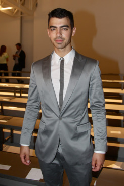 Joe Jonas at the Calvin Klein show.