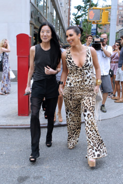 Vera Wang and Kim Kardashian, hanging out super-secretly last week.