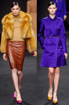 Two looks from Brioni's fall 2011 collection.