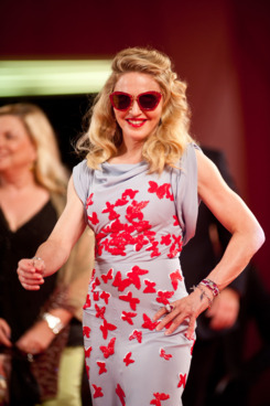 Madonna at the Venice Film Festival yesterday.