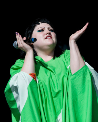 Beth Ditto. In a muumuu.