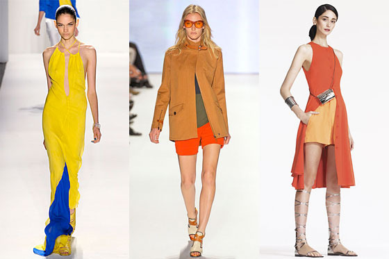 From left: new spring looks from Ruffian, Lacoste, and Lyn Devon.