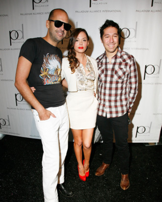 Rose McGowan with Ruffian's Brian Wolk and Claude Morais.