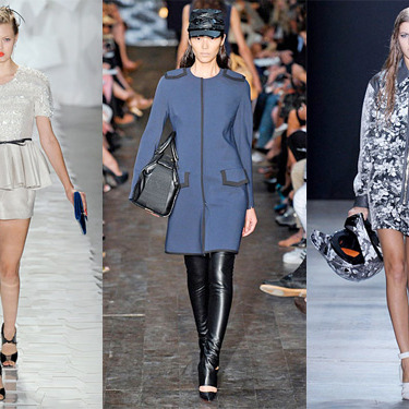 From left: Spring looks from Jason Wu, Victoria Beckham, and Alexander Wang.