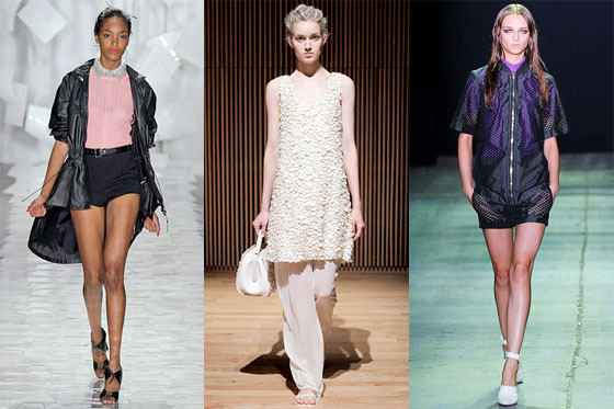 From left: spring looks from Jason Wu, The Row, and Alexander Wang.