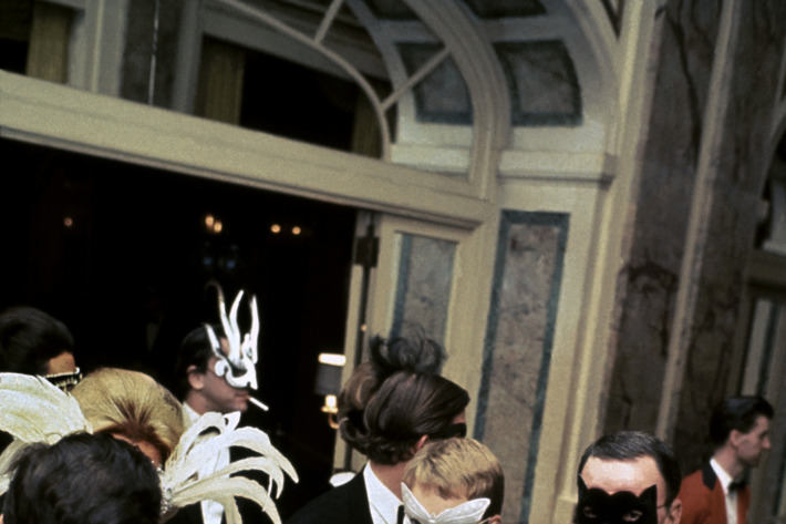 Mia Farrow at the Black and White Ball.
