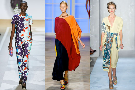 Looks from DVF, Tommy Hilfiger, and Suno.