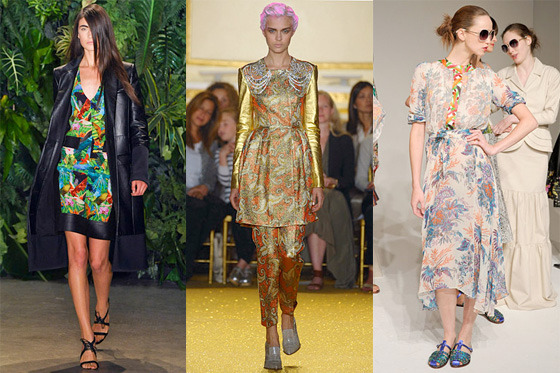 From left: Spring looks from Altuzarra, Thakoon, and Duro Olowu.